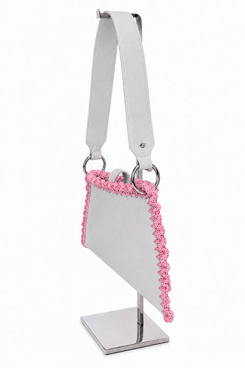 LOOM- borsa a spalla con bordo uncinetto